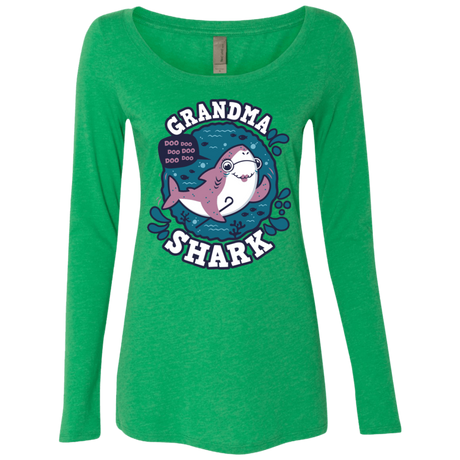 T-Shirts Envy / S Shark Family trazo - Grandma Women's Triblend Long Sleeve Shirt