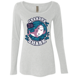 T-Shirts Heather White / S Shark Family trazo - Grandma Women's Triblend Long Sleeve Shirt