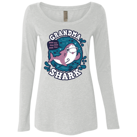 T-Shirts Heather White / S Shark Family trazo - Grandma Women's Triblend Long Sleeve Shirt