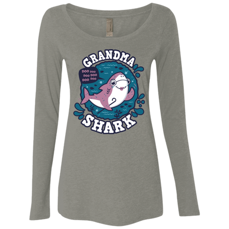 T-Shirts Venetian Grey / S Shark Family trazo - Grandma Women's Triblend Long Sleeve Shirt