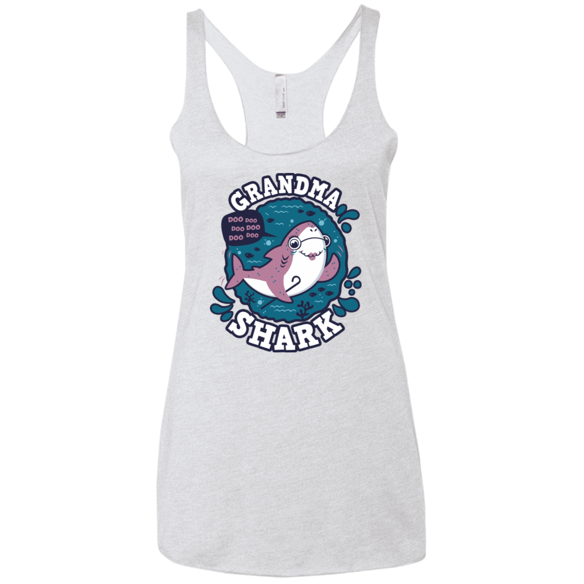 T-Shirts Heather White / X-Small Shark Family trazo - Grandma Women's Triblend Racerback Tank