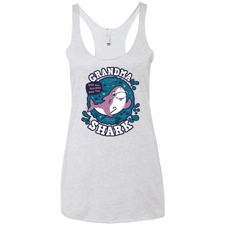 T-Shirts Heather White / X-Small Shark Family trazo - Grandma Women's Triblend Racerback Tank