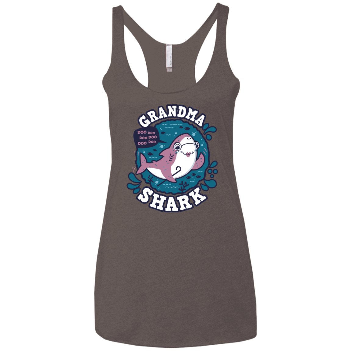 T-Shirts Macchiato / X-Small Shark Family trazo - Grandma Women's Triblend Racerback Tank