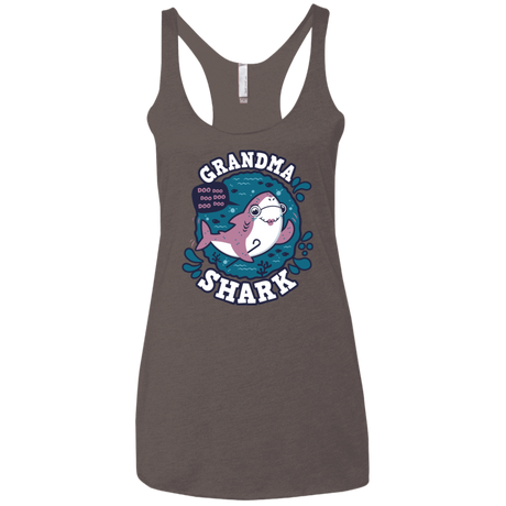 T-Shirts Macchiato / X-Small Shark Family trazo - Grandma Women's Triblend Racerback Tank