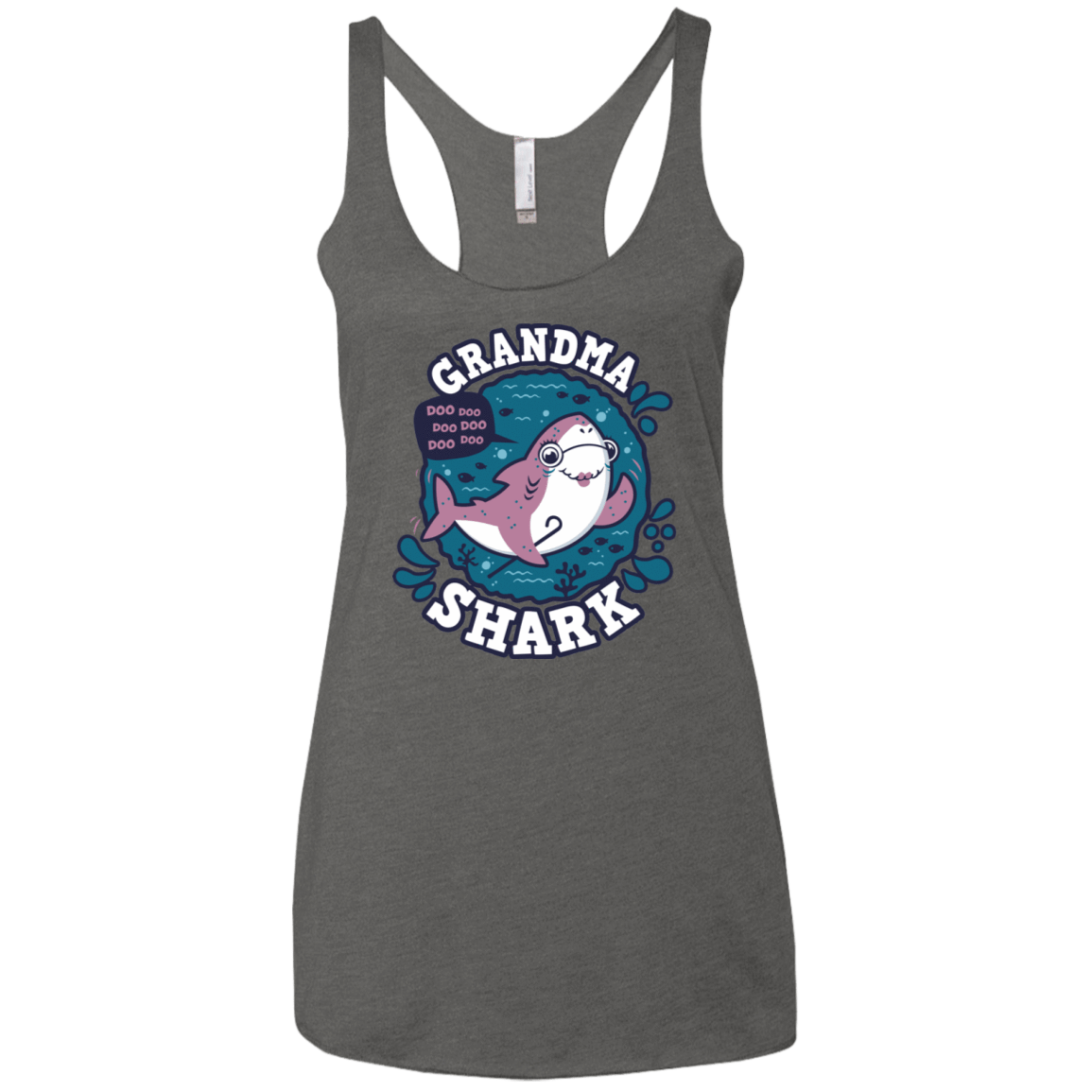 T-Shirts Premium Heather / X-Small Shark Family trazo - Grandma Women's Triblend Racerback Tank