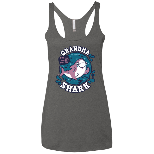 T-Shirts Premium Heather / X-Small Shark Family trazo - Grandma Women's Triblend Racerback Tank