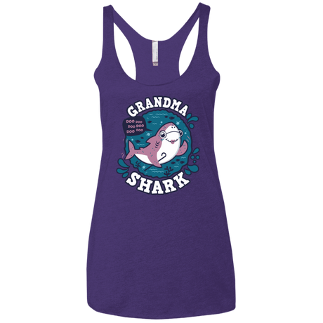 T-Shirts Purple Rush / X-Small Shark Family trazo - Grandma Women's Triblend Racerback Tank