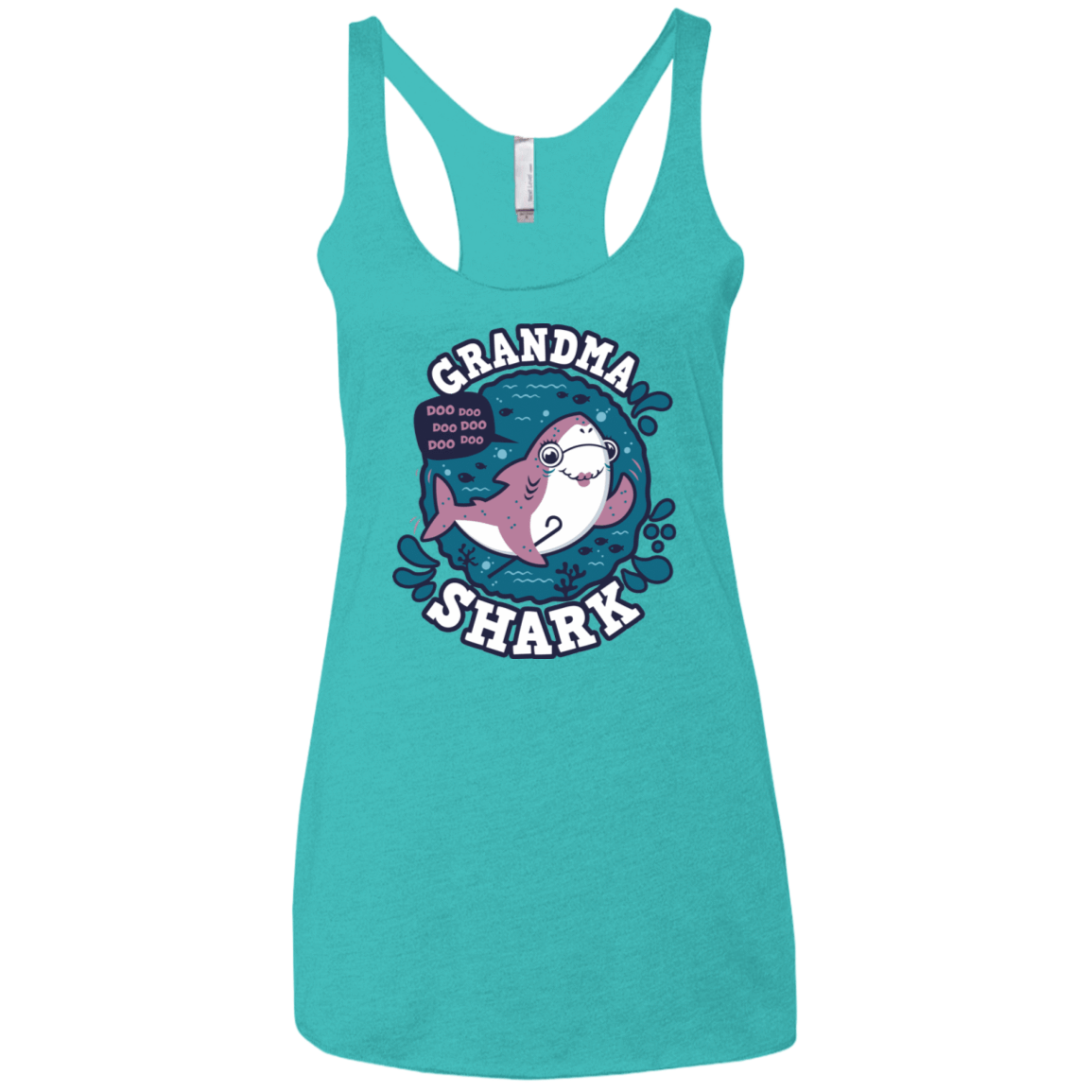 T-Shirts Tahiti Blue / X-Small Shark Family trazo - Grandma Women's Triblend Racerback Tank