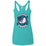 T-Shirts Tahiti Blue / X-Small Shark Family trazo - Grandma Women's Triblend Racerback Tank