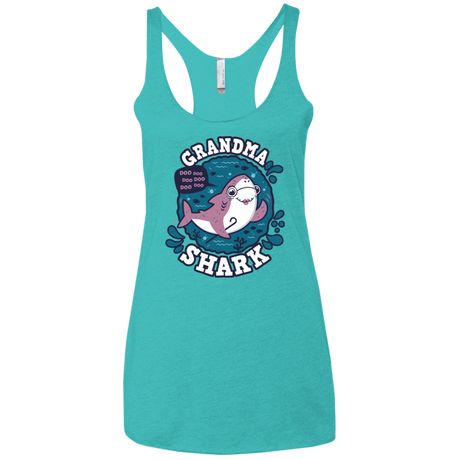 T-Shirts Tahiti Blue / X-Small Shark Family trazo - Grandma Women's Triblend Racerback Tank