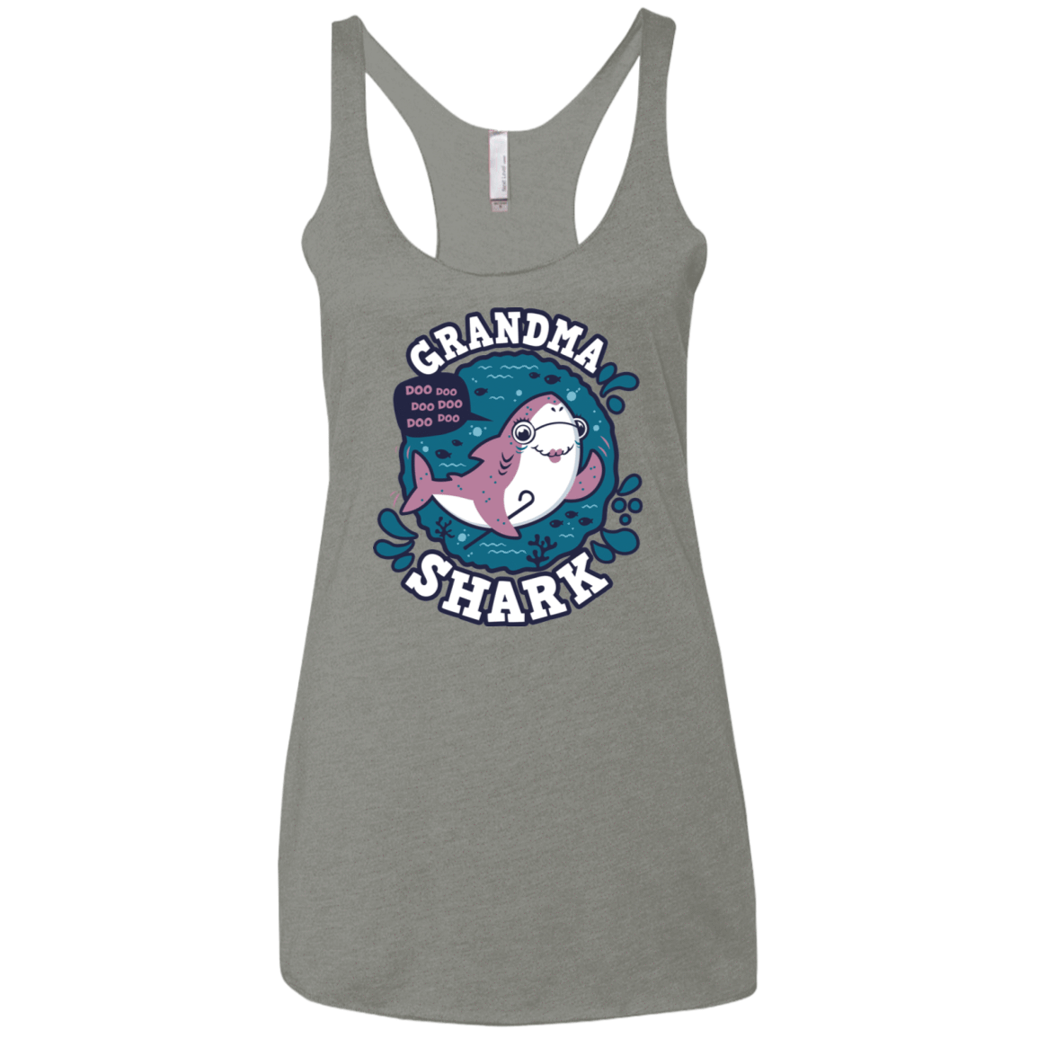 T-Shirts Venetian Grey / X-Small Shark Family trazo - Grandma Women's Triblend Racerback Tank