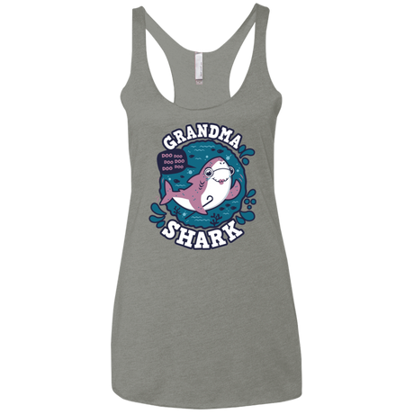 T-Shirts Venetian Grey / X-Small Shark Family trazo - Grandma Women's Triblend Racerback Tank