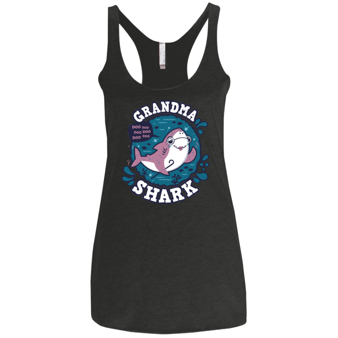 T-Shirts Vintage Black / X-Small Shark Family trazo - Grandma Women's Triblend Racerback Tank