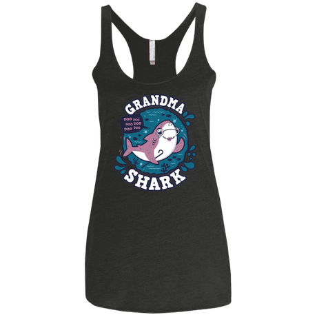 T-Shirts Vintage Black / X-Small Shark Family trazo - Grandma Women's Triblend Racerback Tank
