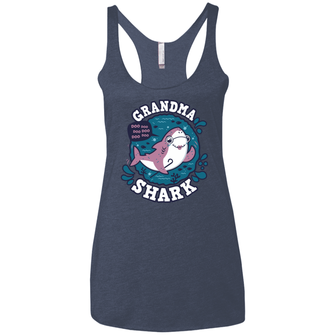 T-Shirts Vintage Navy / X-Small Shark Family trazo - Grandma Women's Triblend Racerback Tank