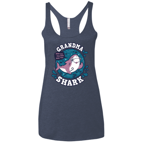 T-Shirts Vintage Navy / X-Small Shark Family trazo - Grandma Women's Triblend Racerback Tank