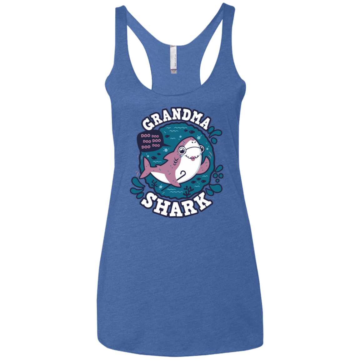 T-Shirts Vintage Royal / X-Small Shark Family trazo - Grandma Women's Triblend Racerback Tank