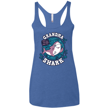 T-Shirts Vintage Royal / X-Small Shark Family trazo - Grandma Women's Triblend Racerback Tank