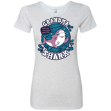 T-Shirts Heather White / S Shark Family trazo - Grandma Women's Triblend T-Shirt