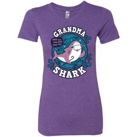 T-Shirts Purple Rush / S Shark Family trazo - Grandma Women's Triblend T-Shirt