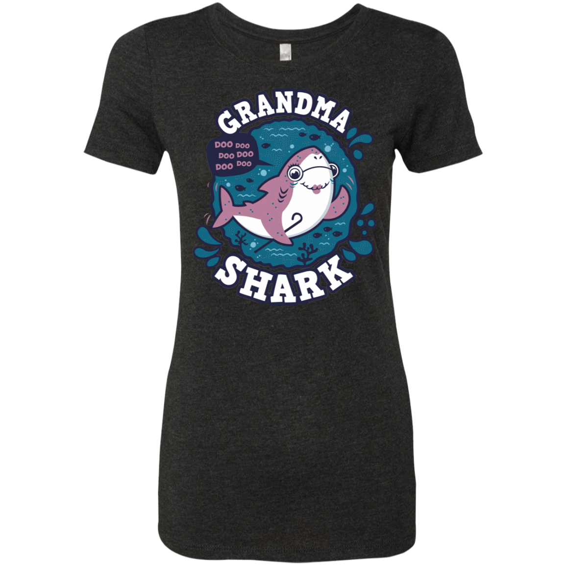 T-Shirts Vintage Black / S Shark Family trazo - Grandma Women's Triblend T-Shirt