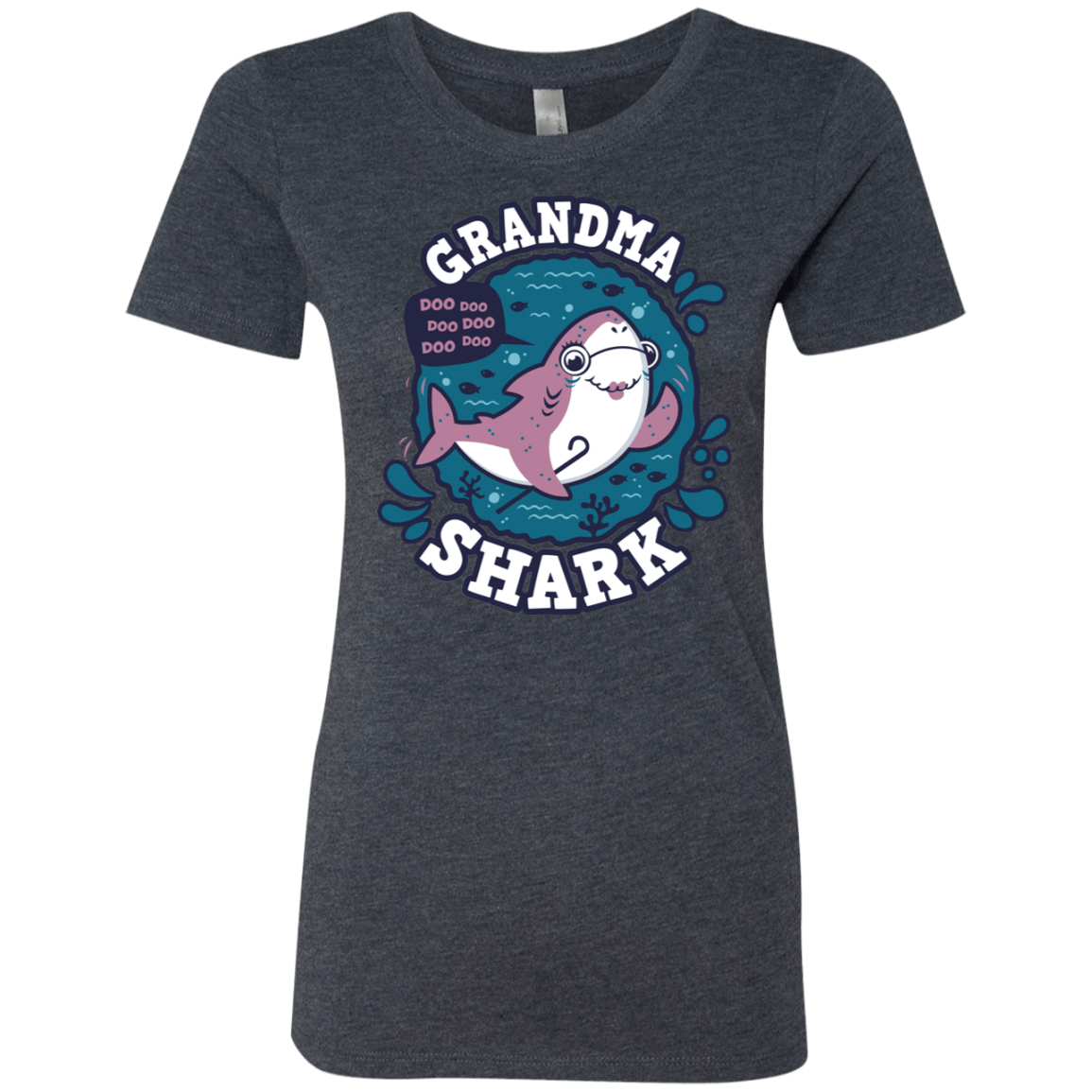 T-Shirts Vintage Navy / S Shark Family trazo - Grandma Women's Triblend T-Shirt