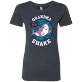 T-Shirts Vintage Navy / S Shark Family trazo - Grandma Women's Triblend T-Shirt