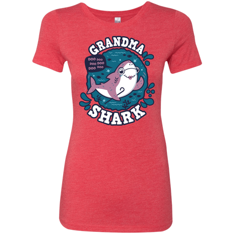 T-Shirts Vintage Red / S Shark Family trazo - Grandma Women's Triblend T-Shirt