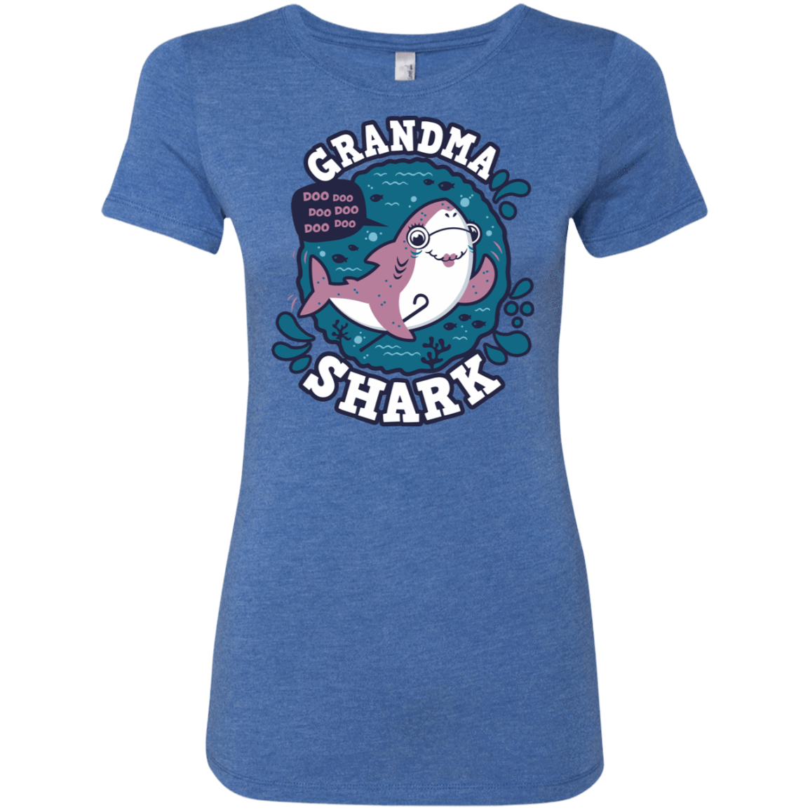 T-Shirts Vintage Royal / S Shark Family trazo - Grandma Women's Triblend T-Shirt