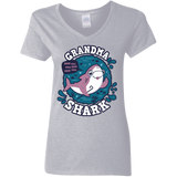 T-Shirts Sport Grey / S Shark Family trazo - Grandma Women's V-Neck T-Shirt