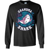 T-Shirts Black / YS Shark Family trazo - Grandma Youth Long Sleeve T-Shirt