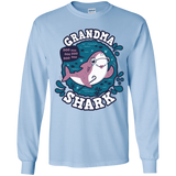 T-Shirts Light Blue / YS Shark Family trazo - Grandma Youth Long Sleeve T-Shirt