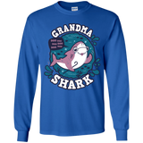 T-Shirts Royal / YS Shark Family trazo - Grandma Youth Long Sleeve T-Shirt