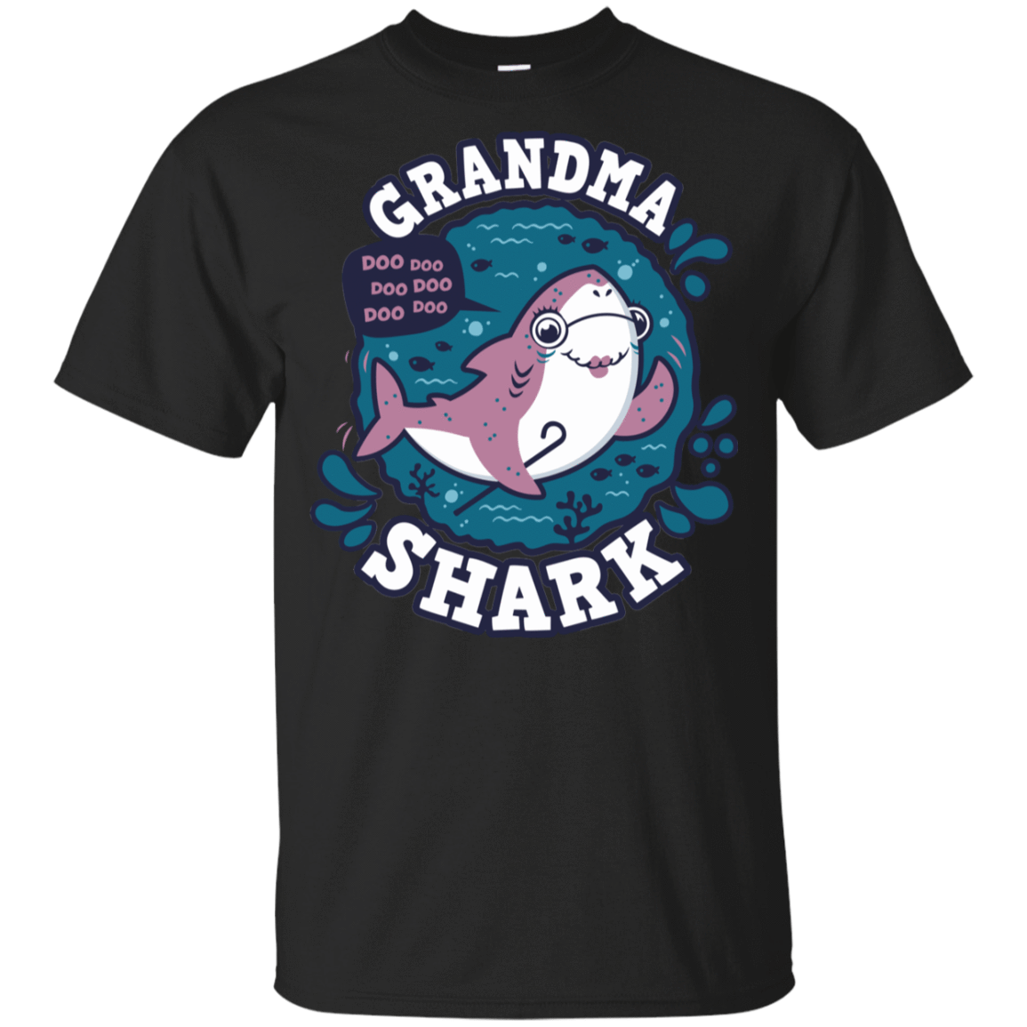 T-Shirts Black / YXS Shark Family trazo - Grandma Youth T-Shirt
