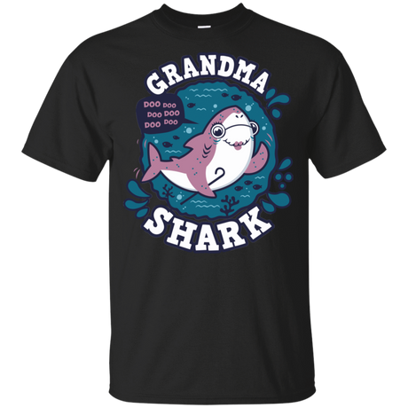 T-Shirts Black / YXS Shark Family trazo - Grandma Youth T-Shirt
