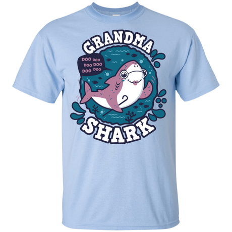 T-Shirts Light Blue / YXS Shark Family trazo - Grandma Youth T-Shirt