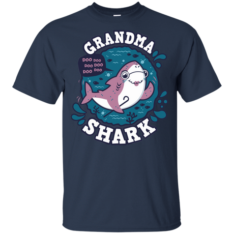 T-Shirts Navy / YXS Shark Family trazo - Grandma Youth T-Shirt