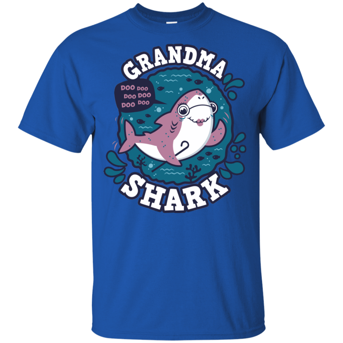 T-Shirts Royal / YXS Shark Family trazo - Grandma Youth T-Shirt