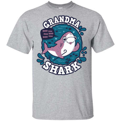T-Shirts Sport Grey / YXS Shark Family trazo - Grandma Youth T-Shirt