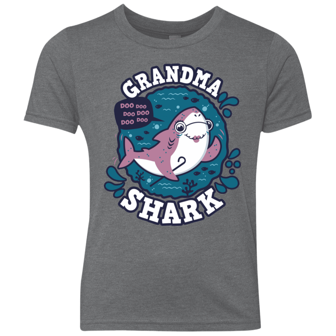 T-Shirts Premium Heather / YXS Shark Family trazo - Grandma Youth Triblend T-Shirt