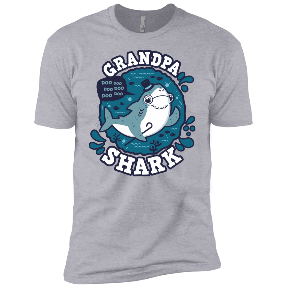 T-Shirts Heather Grey / YXS Shark Family trazo - Grandpa Boys Premium T-Shirt