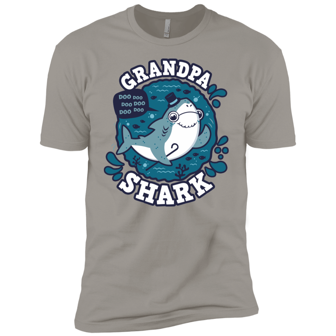 T-Shirts Light Grey / YXS Shark Family trazo - Grandpa Boys Premium T-Shirt