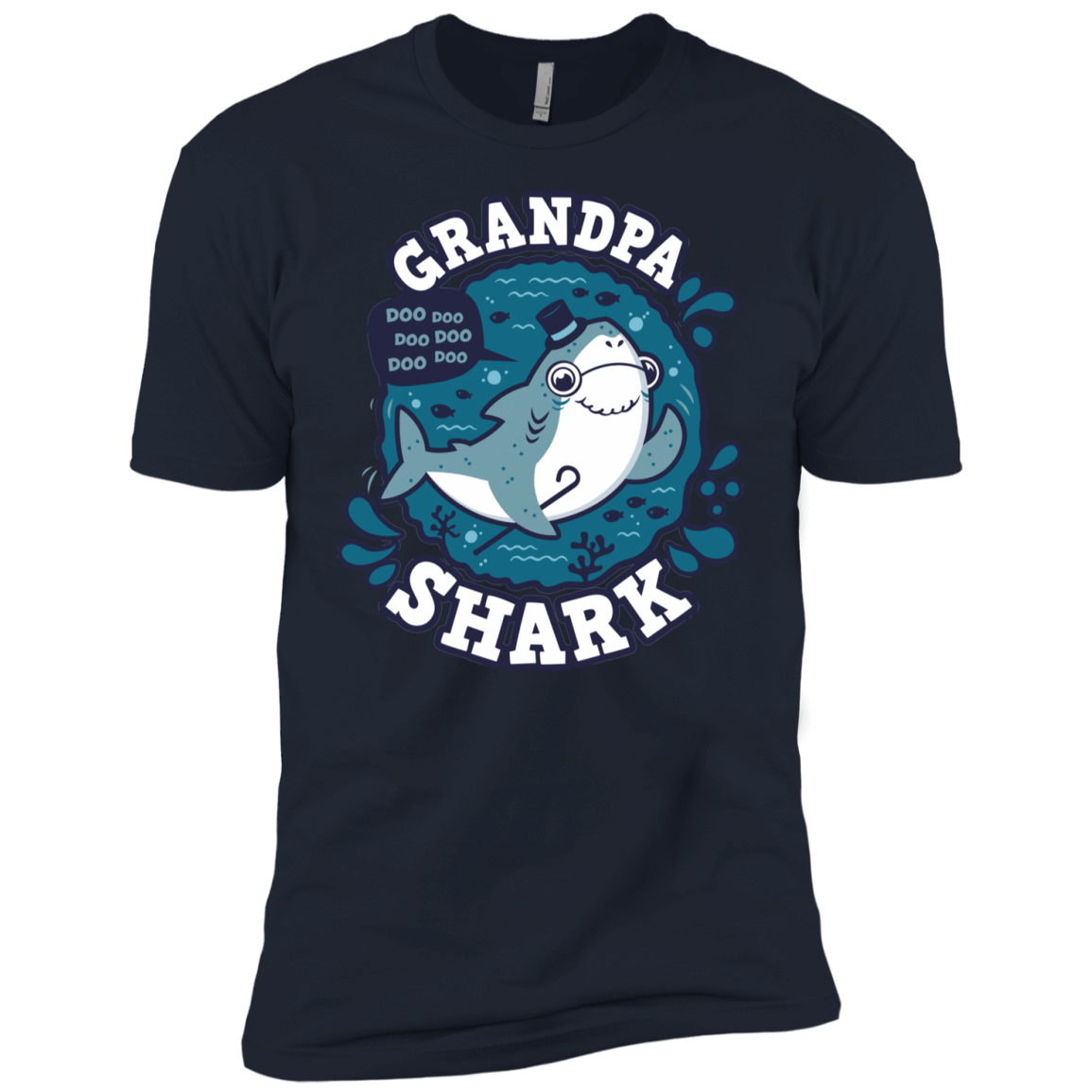 T-Shirts Midnight Navy / YXS Shark Family trazo - Grandpa Boys Premium T-Shirt