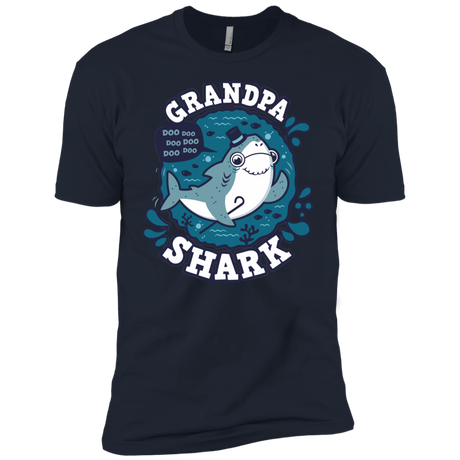 T-Shirts Midnight Navy / YXS Shark Family trazo - Grandpa Boys Premium T-Shirt