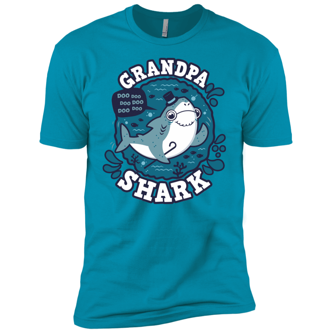 T-Shirts Turquoise / YXS Shark Family trazo - Grandpa Boys Premium T-Shirt