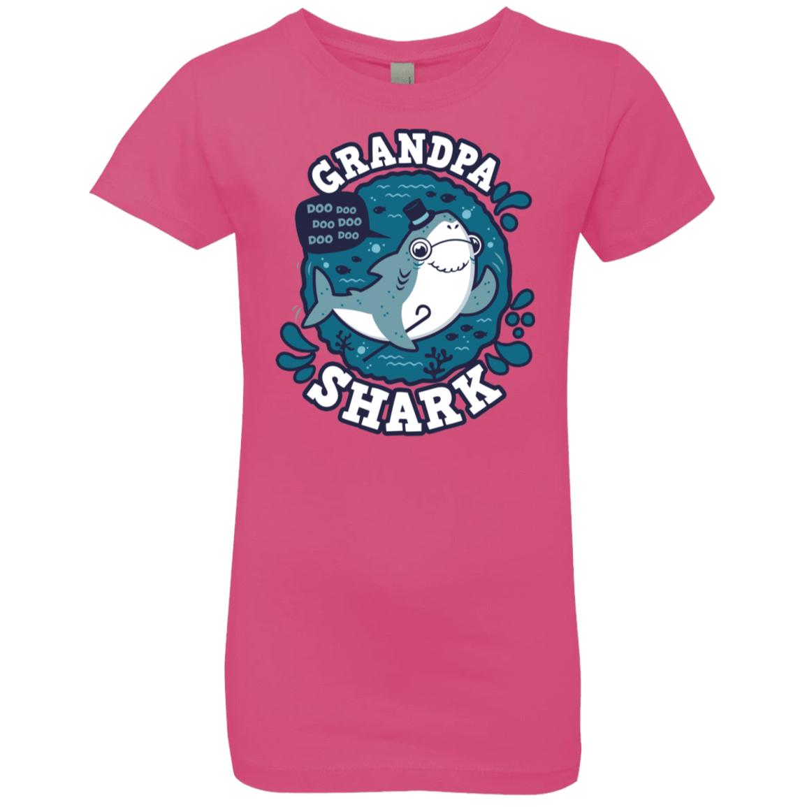 T-Shirts Hot Pink / YXS Shark Family trazo - Grandpa Girls Premium T-Shirt