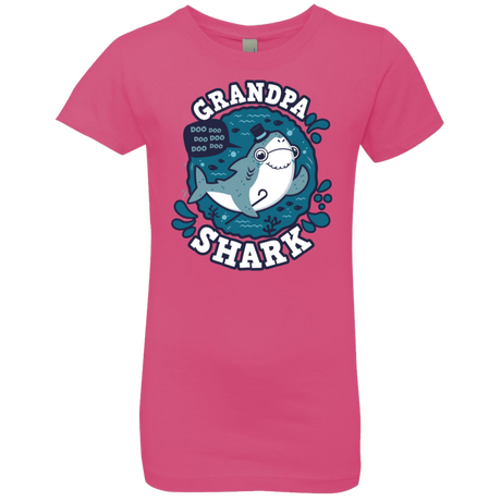 T-Shirts Hot Pink / YXS Shark Family trazo - Grandpa Girls Premium T-Shirt