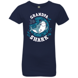 T-Shirts Midnight Navy / YXS Shark Family trazo - Grandpa Girls Premium T-Shirt