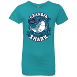 T-Shirts Tahiti Blue / YXS Shark Family trazo - Grandpa Girls Premium T-Shirt