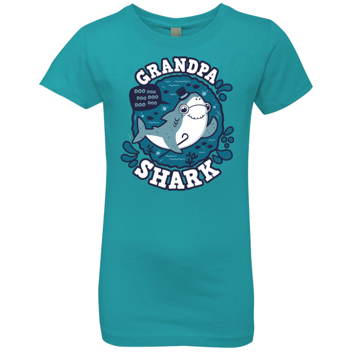 T-Shirts Tahiti Blue / YXS Shark Family trazo - Grandpa Girls Premium T-Shirt